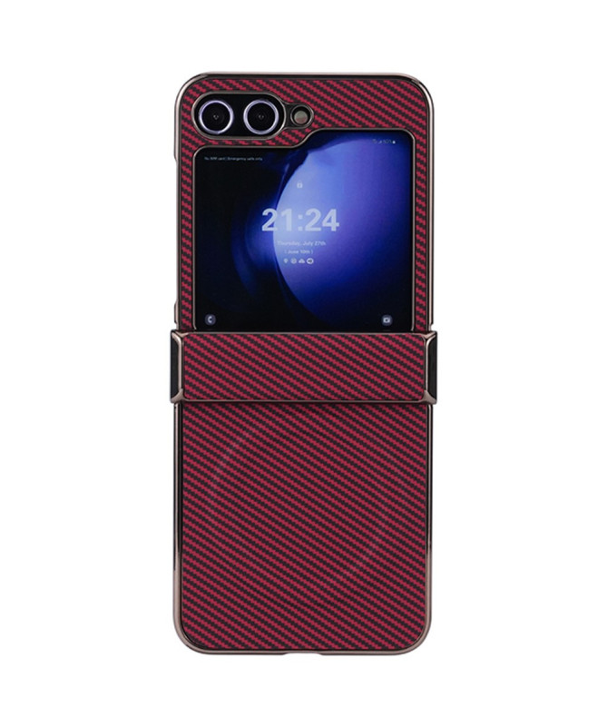 Coque Samsung Galaxy Z Flip 5 - Protection de Charnière et Style Fibre de Carbone