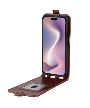 Housse iPhone 16 simili cuir avec rabat vertical