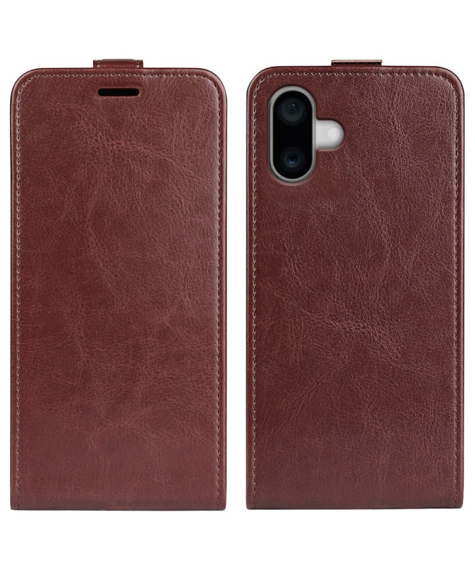 Housse iPhone 16 simili cuir avec rabat vertical