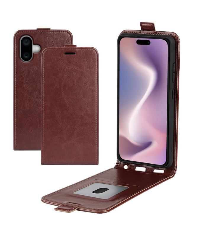 Housse iPhone 16 simili cuir avec rabat vertical