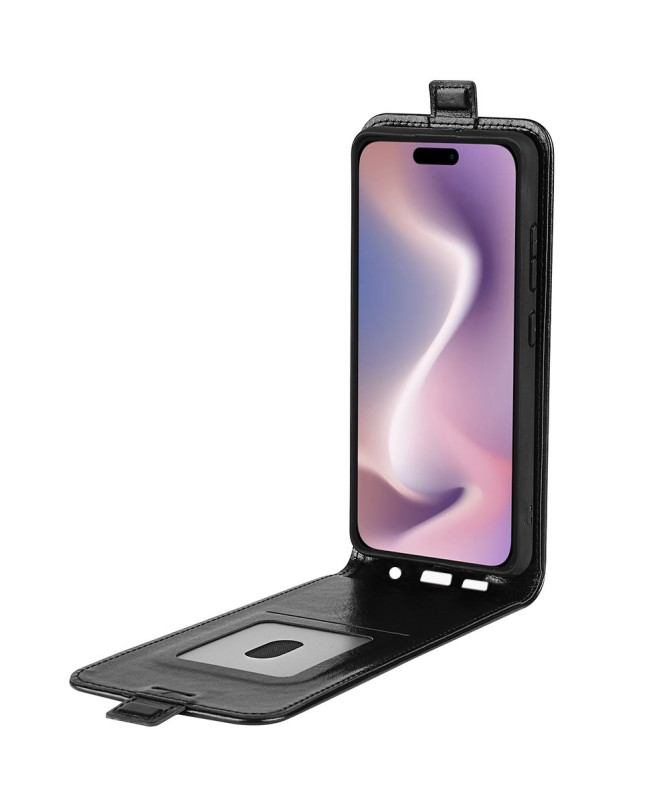 Housse iPhone 16 simili cuir avec rabat vertical