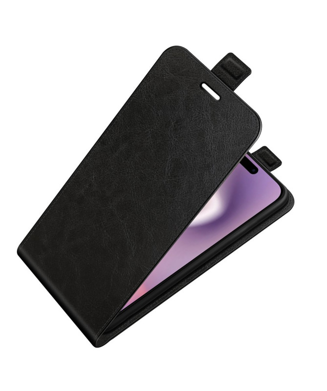 Housse iPhone 16 simili cuir avec rabat vertical