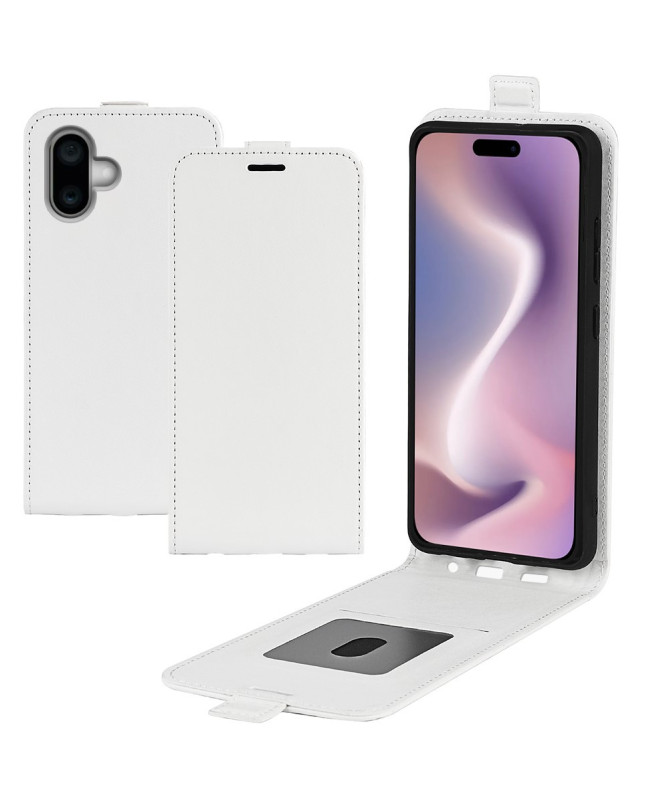 Housse iPhone 16 simili cuir avec rabat vertical