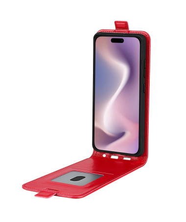 Housse iPhone 16 simili cuir avec rabat vertical Rouge - photo 14