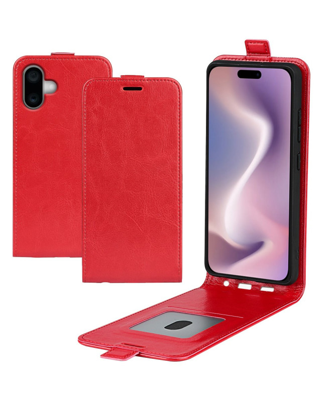 Housse iPhone 16 simili cuir avec rabat vertical