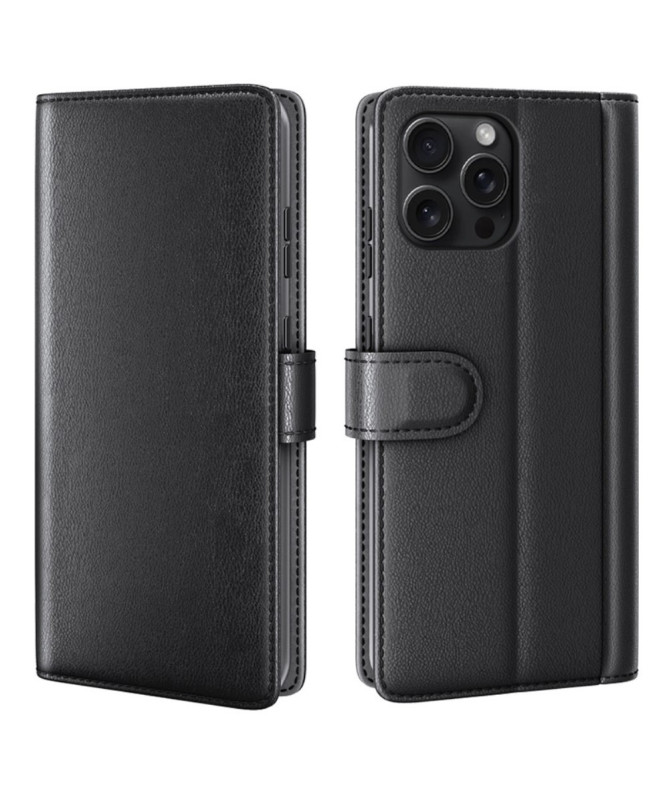 Étui iPhone 16 Pro Max portefeuille en cuir premium