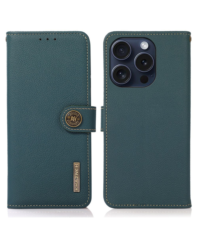 Housse iPhone 16 Pro KHAZNEH Classic en cuir