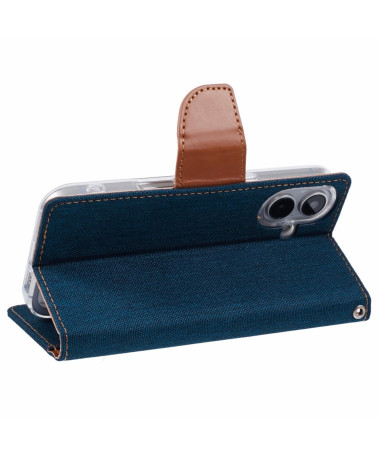 Housse iPhone 16 Plus Mercury Canvas Portefeuille Bleu marine - photo 7