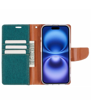Housse iPhone 16 Plus Mercury Canvas Portefeuille Vert - photo 12