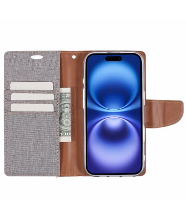 Housse iPhone 16 Plus Mercury Canvas Portefeuille Gris - photo 16