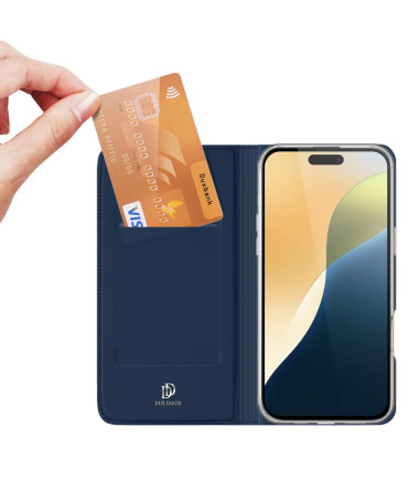Étui iPhone 16 Plus Business Effet Satiné Bleu marine - photo 6