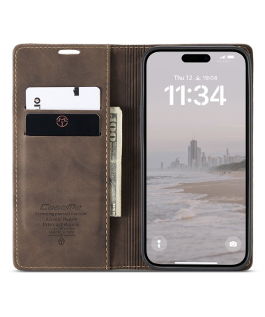 Housse iPhone 16 Plus Golias imitation cuir Marron - photo 6