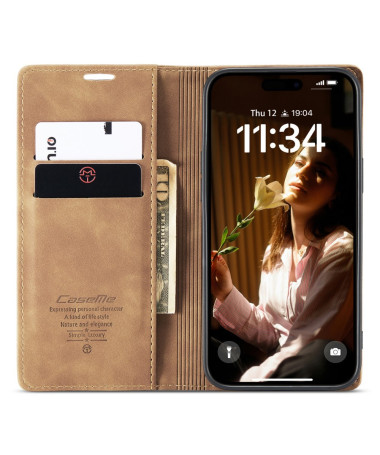 Housse iPhone 16 Plus Golias imitation cuir Marron Clair - photo 11