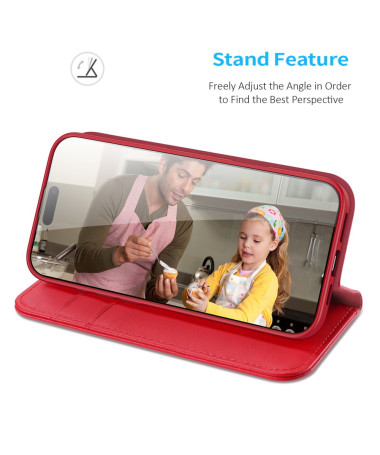 Housse iPhone 16 Plus HIVO Series Cuir Rouge - photo 14