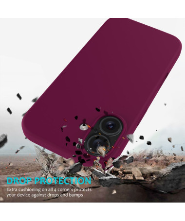 Coque Silicone Liquide pour iPhone 16 Plus - Protection Douce Vin Rouge - photo 16