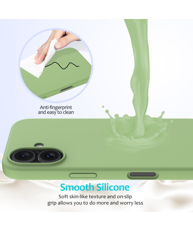 Coque Silicone Liquide pour iPhone 16 Plus - Protection Douce