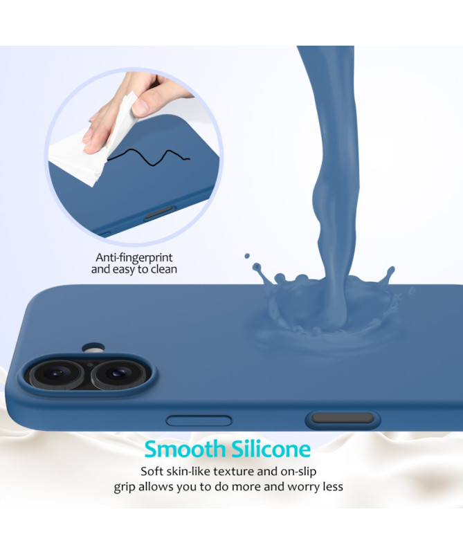 Coque Silicone Liquide pour iPhone 16 Plus - Protection Douce