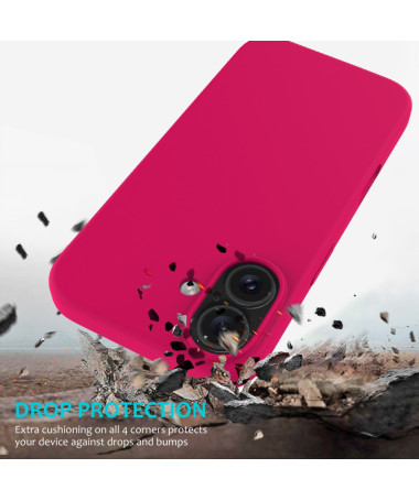 Coque Silicone Liquide pour iPhone 16 Plus - Protection Douce Magenta - photo 56