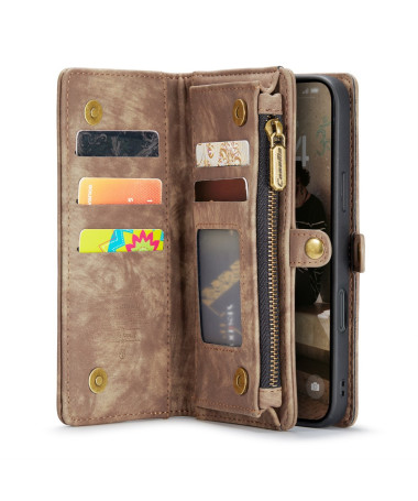 iPhone 16 Plus - Housse portefeuille et Coque magnétique 2 en 1 Marron Clair - photo 15