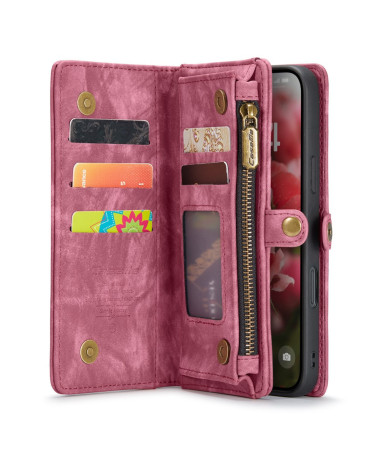 iPhone 16 Plus - Housse portefeuille et Coque magnétique 2 en 1 Rouge foncé - photo 54