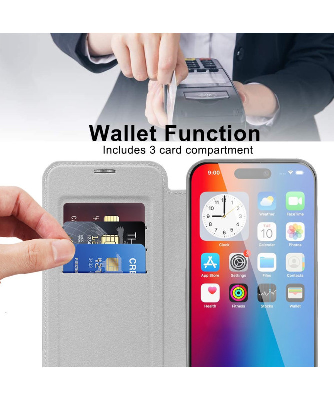Coque à Rabat pour iPhone 16 Plus Compatible MagSafe