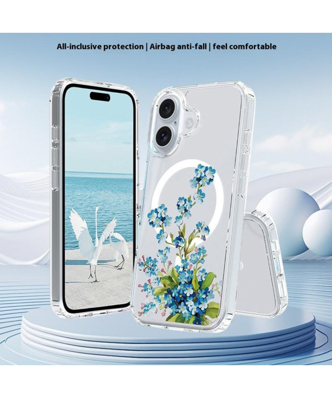 Coque iPhone 16 Plus Fleurie Lavande Compatible MagSafe