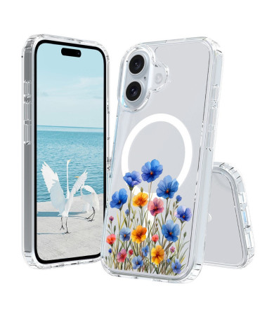 Coque iPhone 16 Plus Fleurs Sauvages Compatible MagSafe