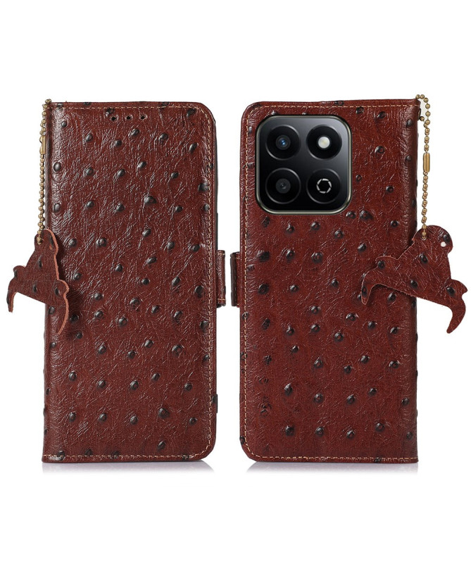 Housse Honor 200 Smart Cuir Effet Peau d'Autruche