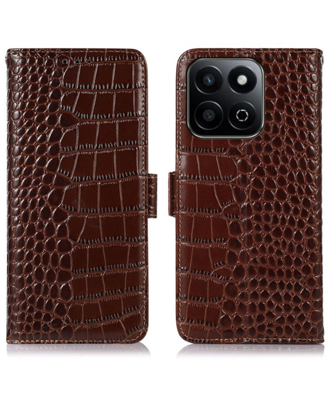 Housse Honor 200 Smart cuir véritable aspect croco