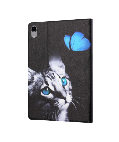 Housse iPad mini (2024/2021) Chat et Papillon Bleu