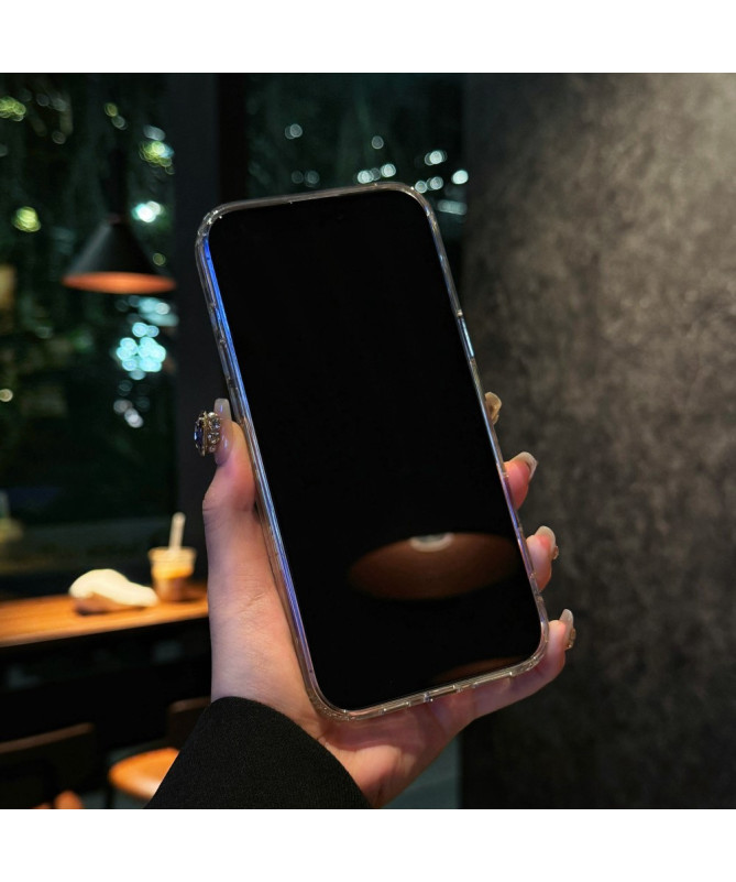 Coque iPhone 16 Pro Max Transparente - Motif Petites Fleurs Holographi