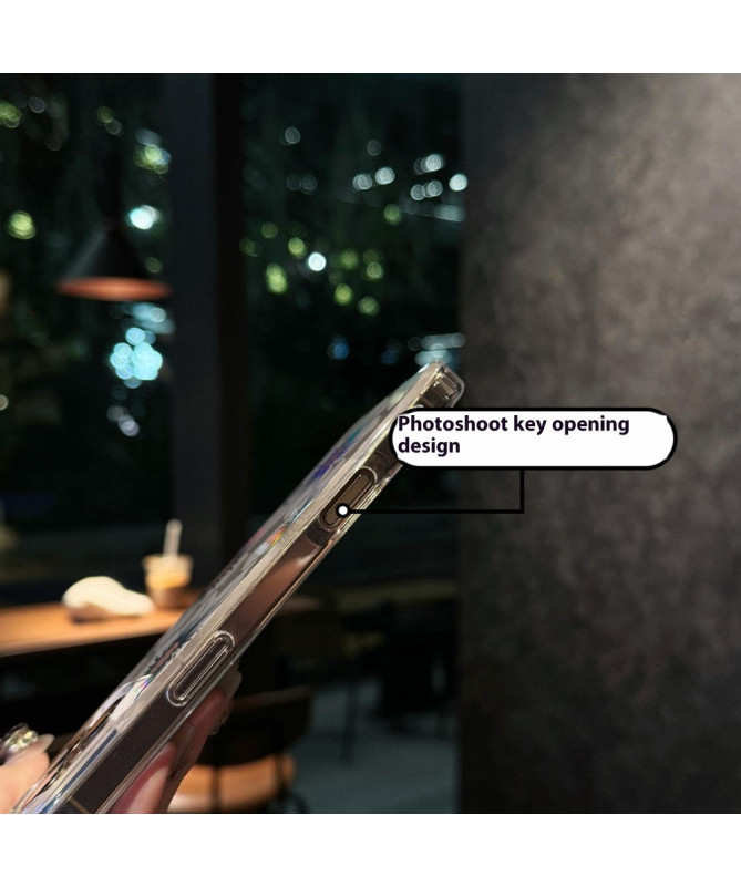 Coque iPhone 16 Pro Max Transparente - Motif Petites Fleurs Holographi