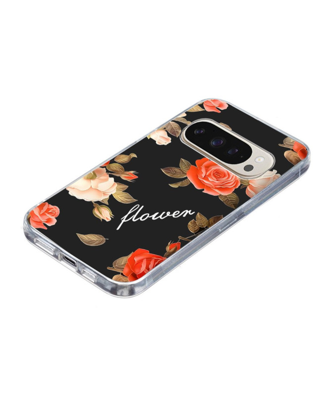 Coque Google Pixel 9 Pro XL fleurs rouges