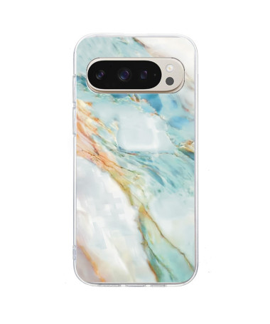 Coque Google Pixel 9 / 9 Pro effet marbre bleu