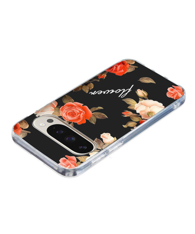 Coque Google Pixel 9 / 9 Pro fleurs rouges