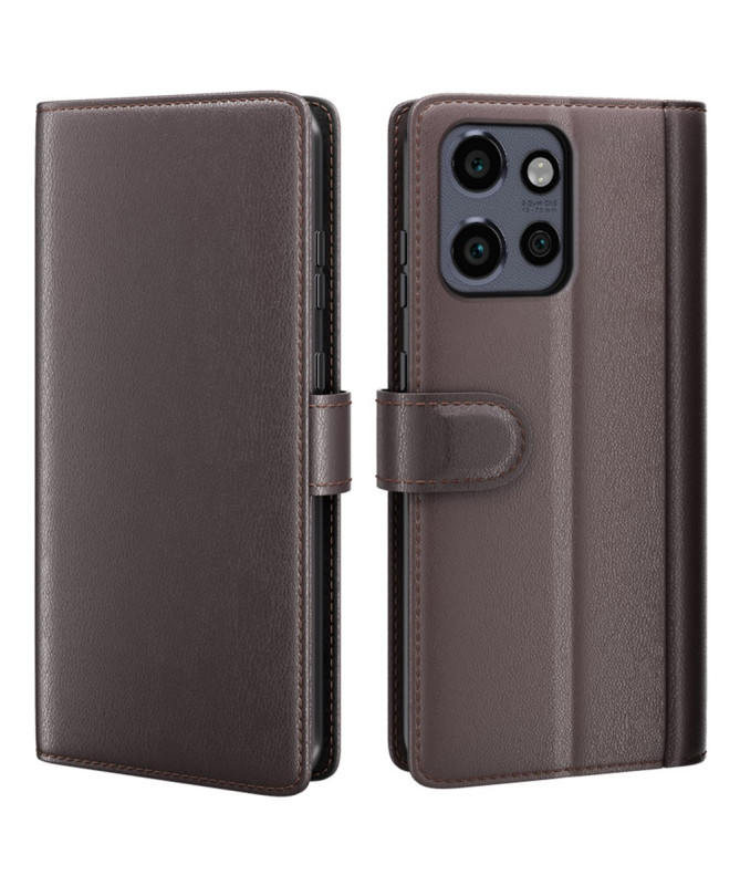 Étui Motorola Edge 50 Neo portefeuille en cuir premium