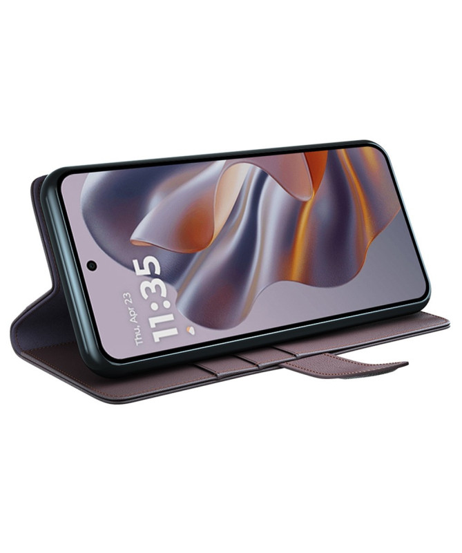 Étui Motorola Edge 50 Neo portefeuille en cuir premium