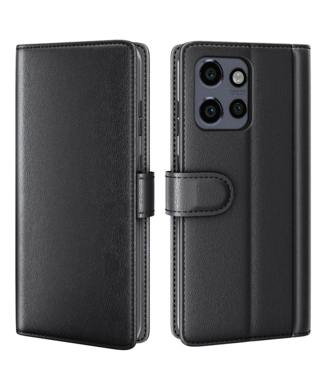Étui Motorola Edge 50 Neo portefeuille en cuir premium