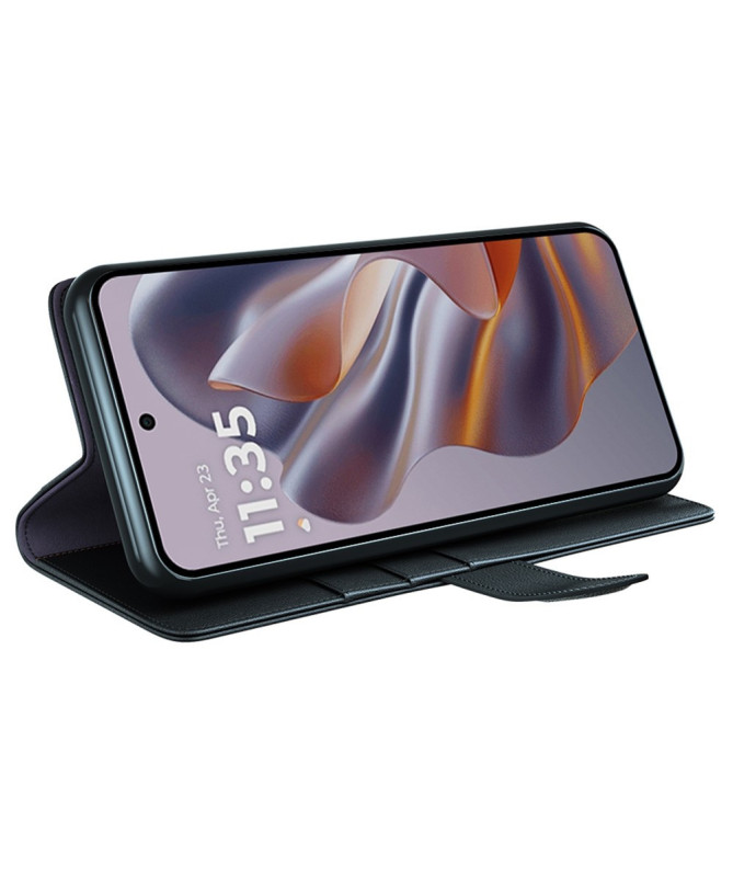 Étui Motorola Edge 50 Neo portefeuille en cuir premium