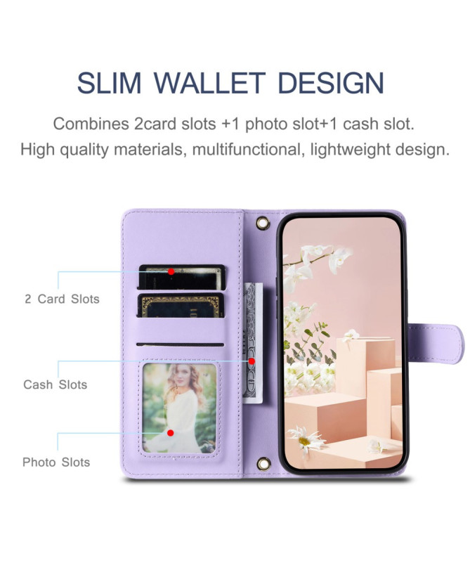 CHICQUILTE - Housse Xiaomi Redmi 14C / Poco C75 Portefeuille avec Band