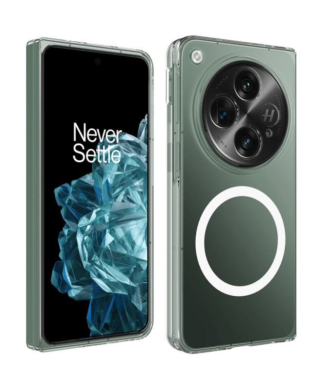 Fjordis - Coque OnePlus Open Transparente avec Anneau MagSafe