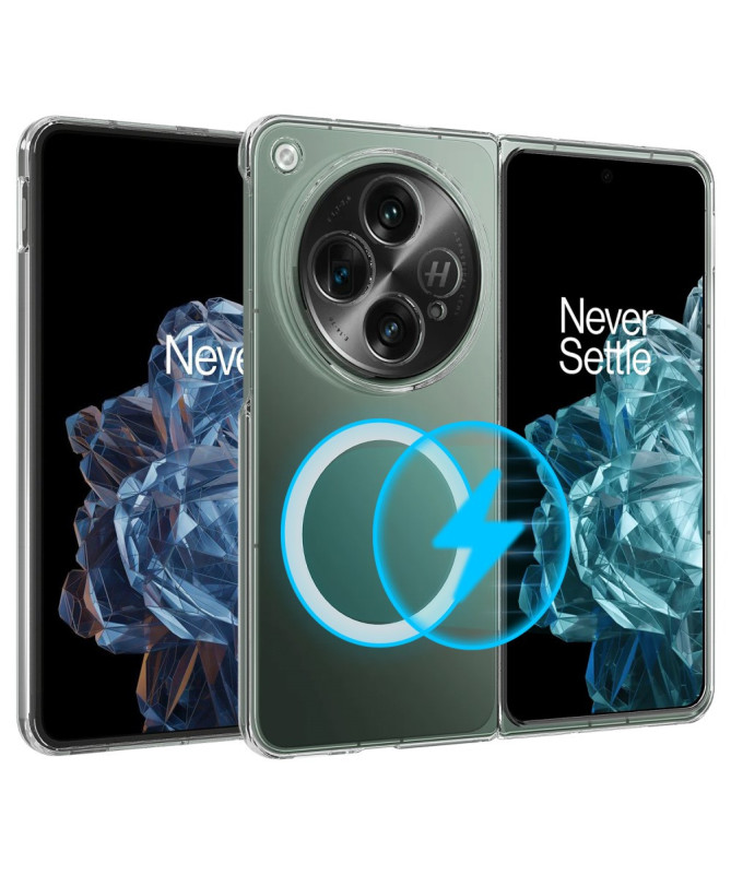 Fjordis - Coque OnePlus Open Transparente avec Anneau MagSafe