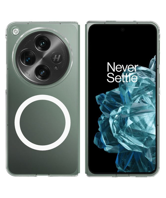 Fjordis - Coque OnePlus Open Transparente avec Anneau MagSafe