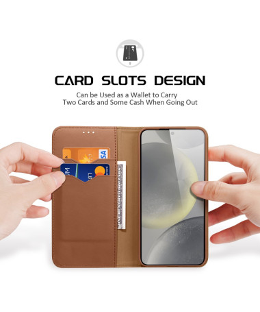 HIVO - Housse Samsung Galaxy S25 Premium Portefeuille Marron Clair - photo 6