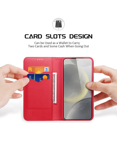 HIVO - Housse Samsung Galaxy S25 Premium Portefeuille Rouge - photo 11