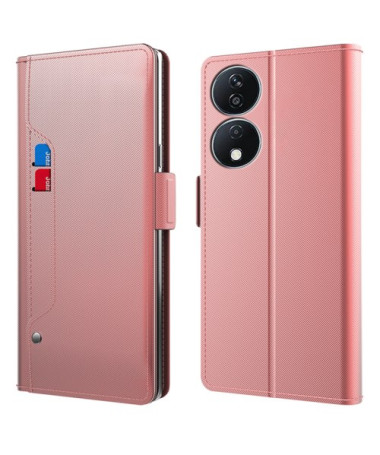 Housse Honor X7b 4G / 90 Smart à Rabat avec Miroir - Or rose