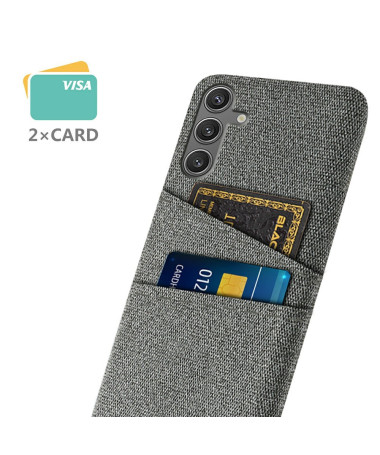 KORTHA - Coque Samsung Galaxy S25 en Tissu avec Double Rangement Gris Foncé - photo 17