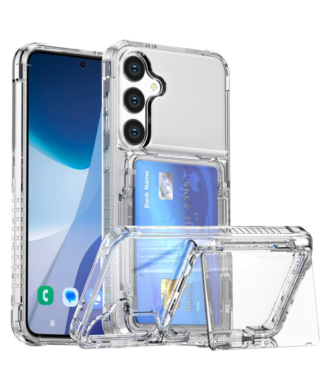 Crystalvault - Coque Samsung Galaxy S25 transparente avec porte-cartes