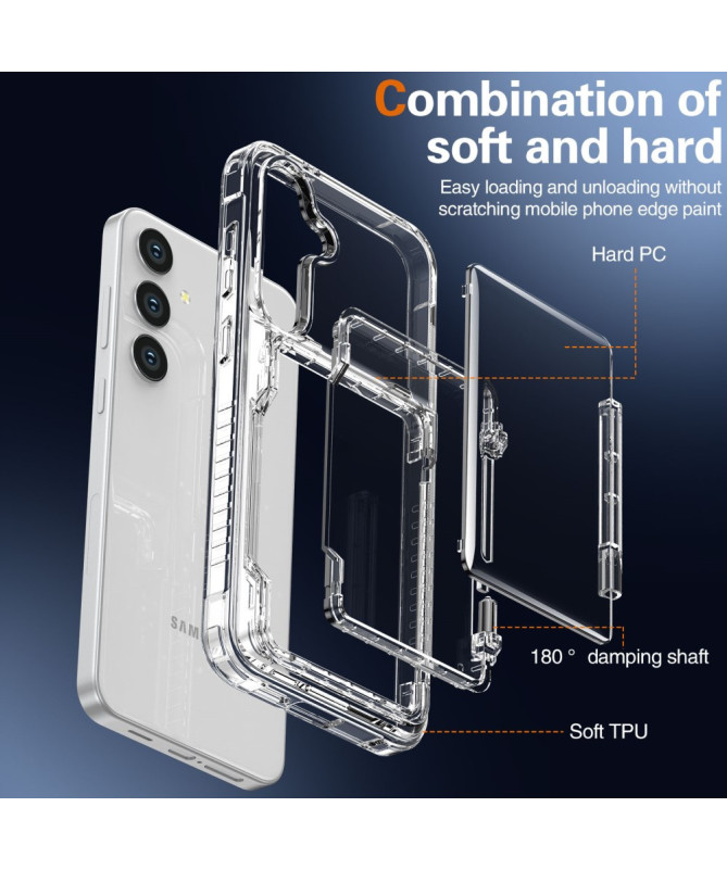 Crystalvault - Coque Samsung Galaxy S25 transparente avec porte-cartes