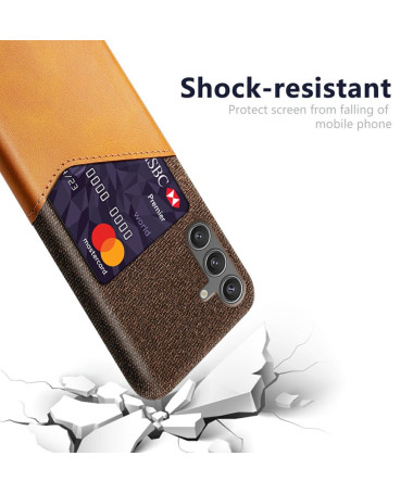 TÄCKA - Coque Samsung Galaxy S25 Texture Tissu et Porte-carte Marron - photo 2